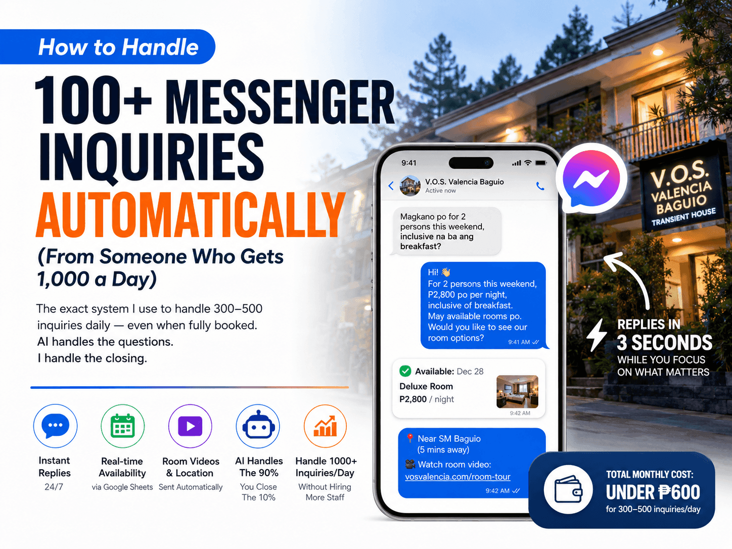 How to Handle 100+ Messenger Inquiries Automatically (From Someone Who Gets 1,000 a Day)