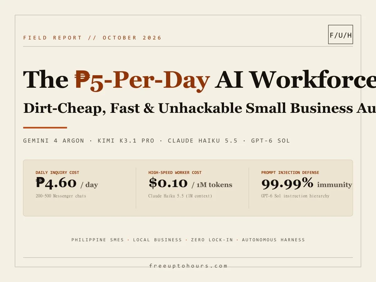 The ₱5-Per-Day AI Workforce: How Gemini 4 Argon, Kimi K3.1 Pro, and Claude Haiku 5.5 Just Made Small Business Automation Dirt-Cheap and Unhackable