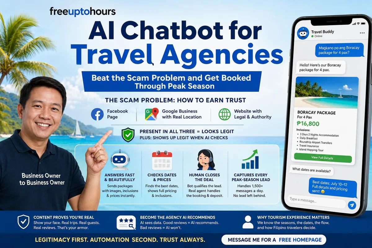 AI Chatbot for Travel Agencies in the Philippines: Beat the Scam Problem and Get Booked Through Peak Season