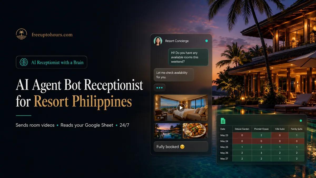 AI Agent Bot Receptionist for Resort Philippines: Sends Room Videos, Reads Your Google Sheet, Never Gets Tired of "Fully Booked"