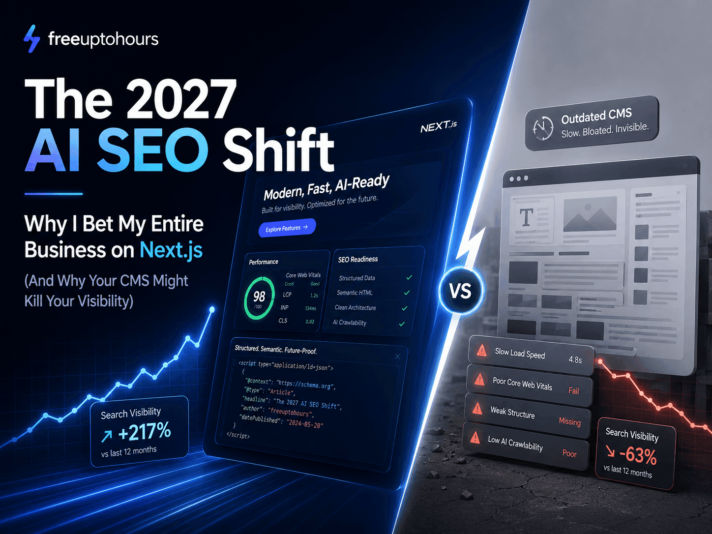 The 2027 AI SEO Shift: Why I Bet My Entire Business on Next.js (And Why Your CMS Might Kill Your Visibility)