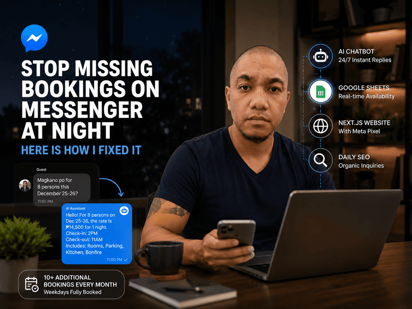 Stop Missing Bookings on Messenger at Night — Here Is How I Fixed It