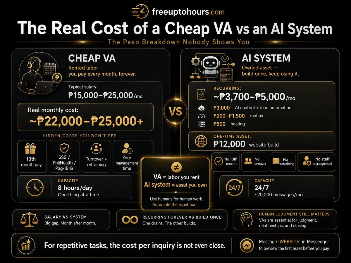 The Real Cost of a Cheap VA vs an AI System: The Peso Breakdown Nobody Shows You