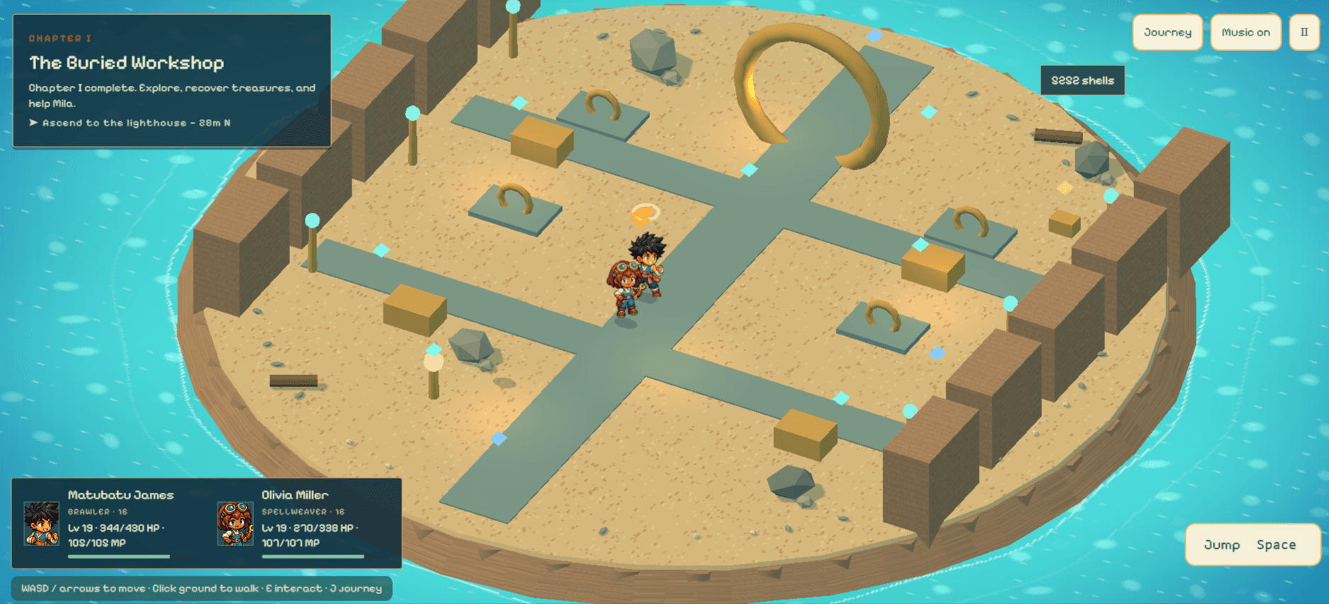 The Thirteenth Light island in The Thirteenth Tide, a sandy island with a stone monolith and a rematch quest marker