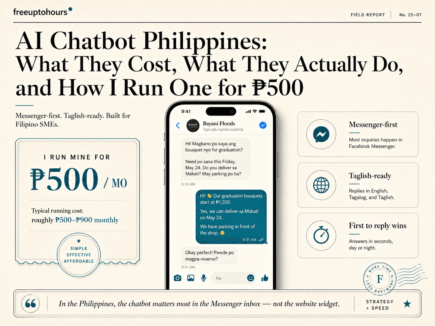 AI Chatbot Philippines: What They Cost, What They Actually Do, and How I Run One for ₱500 a Month
