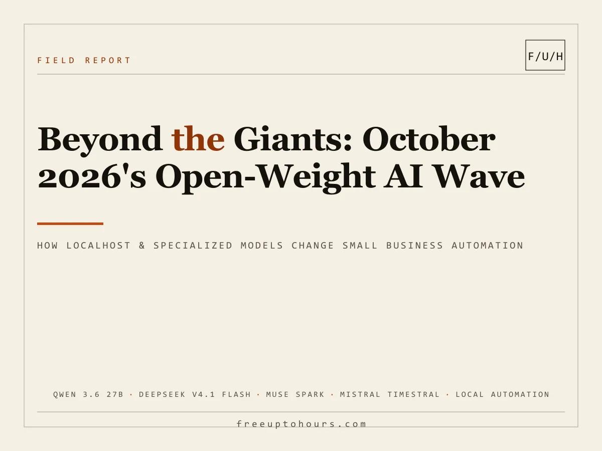 Beyond the Giants: How October 2026's Wave of Open-Weight and Specialized AI Models Changes Small Business Automation