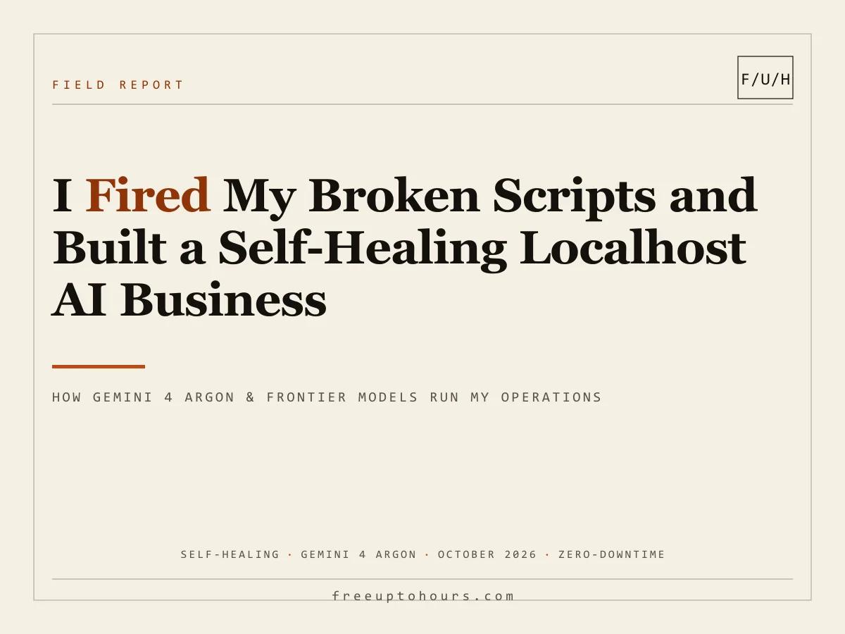 I Fired My Broken Scripts and Built a Self-Healing Localhost AI Business: How Gemini 4 Argon and October 2026's Frontier Models Run My Operations While I Sleep
